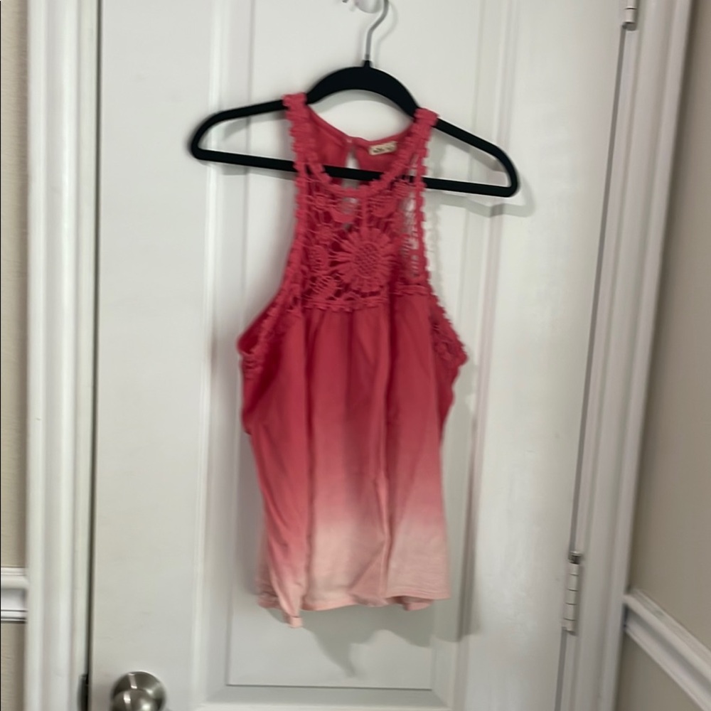 Pink Ombre Lace Halter Top